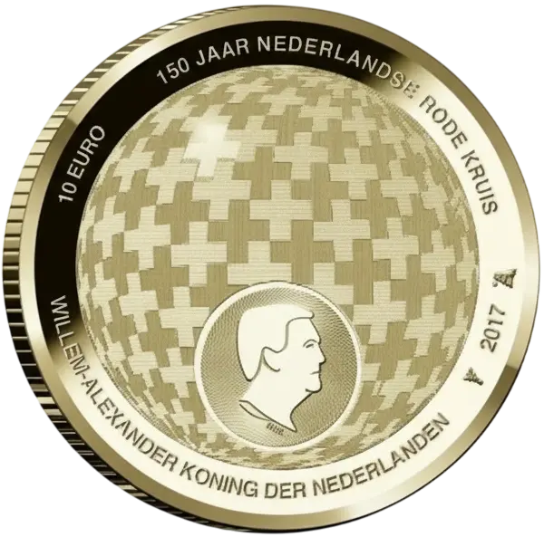 rode kruis 10 euro munt;