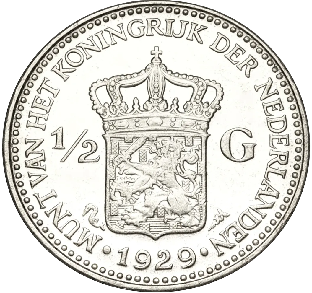 Zilveren halve gulden;